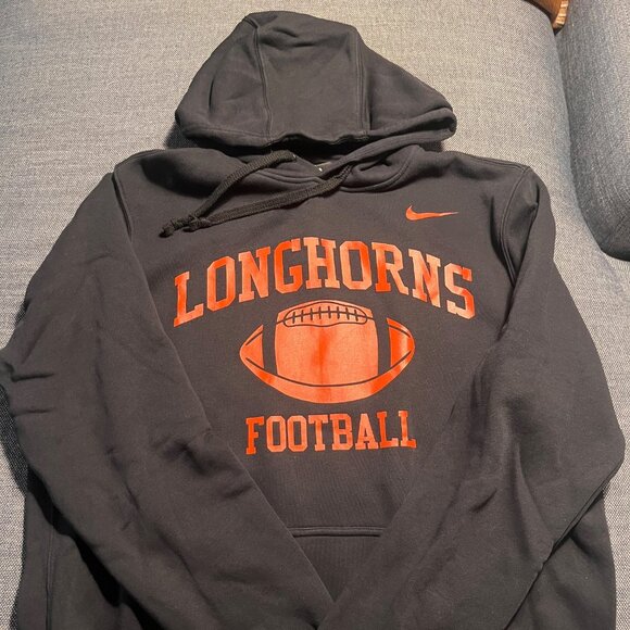 MENS Texas Longhorns Nike Legacy Football Fleece Pullover Hoodie - Black size L - Picture 1 of 7